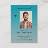 記念写真祈りの言葉パイロット空飛んでいる機 名刺 (裏面)