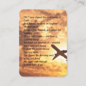 記念写真祈りの言葉パイロット飛行機武飛んでいる新 名刺 (正面)