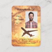 記念写真祈りの言葉パイロット飛行機武飛んでいる新 名刺 (裏面)