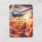 記念写真祈りの言葉パイロット飛行機飛んでいる夕日 名刺 (正面)