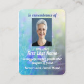 記念写真祈りの言葉パンジー花園 名刺 (裏面)