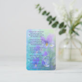 記念写真祈りの言葉パンジー花園 名刺 (スタンド正面)