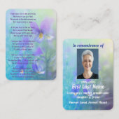 記念写真祈りの言葉パンジー花園 名刺 (正面/裏面)