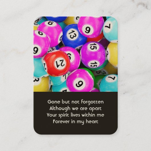 記念写真祈りの言葉ビンゴゲーム 名刺 (正面)