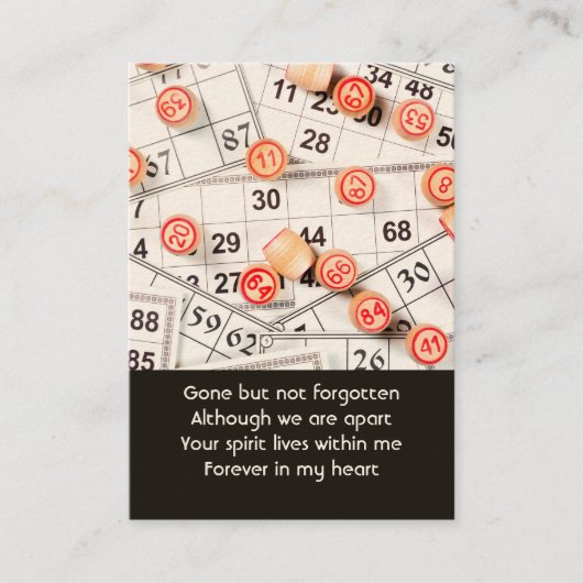 記念写真祈りの言葉ビンゴゲーム 名刺 (正面)