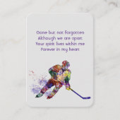 記念写真祈りの言葉ホッケープレーヤースポーツ 名刺 (正面)