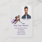 記念写真祈りの言葉ホッケープレーヤースポーツ 名刺 (裏面)