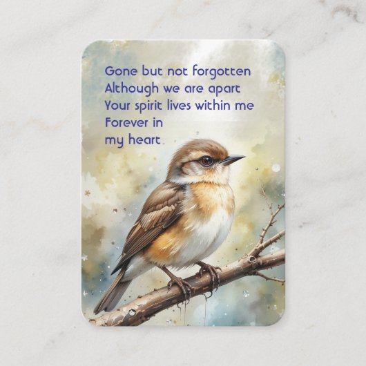 記念写真祈りの言葉ポケットキープサケバード 名刺 (正面)