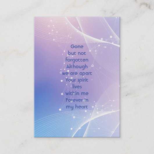 記念写真祈りの言葉医学科学 名刺 (正面)