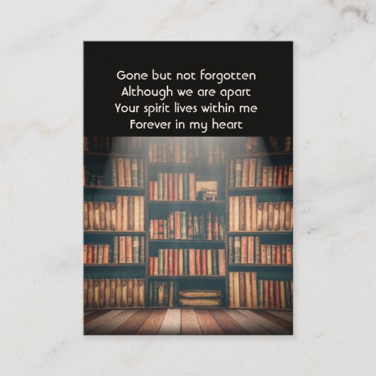 記念写真祈りの言葉図書本読集 名刺 (正面)