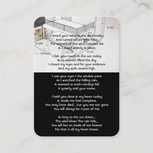 記念写真祈りの言葉建築設計士 名刺 (正面)