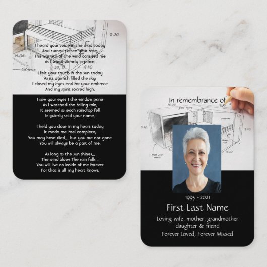 記念写真祈りの言葉建築設計士 名刺 (正面/裏面)