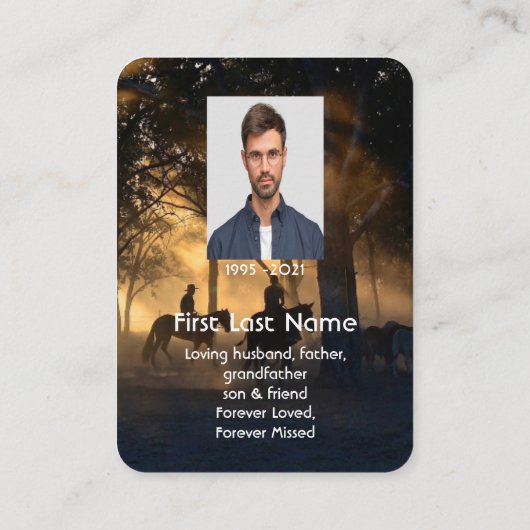 記念写真祈りの言葉森林歩道ウォークウホース 名刺 (裏面)