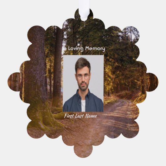 記念写真祈りの言葉森林歩道ウォーク オーナメントカード (裏面)