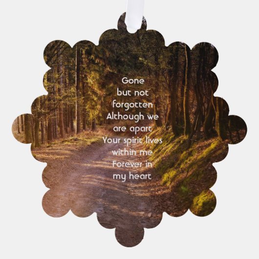 記念写真祈りの言葉森林歩道ウォーク オーナメントカード (正面)