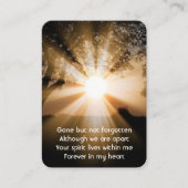 記念写真祈りの言葉森林歩道サンライトビーム 名刺 (正面)