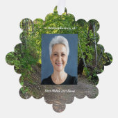 記念写真祈りの言葉歩道トレイル森林樹 オーナメントカード (正面)