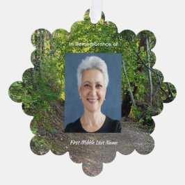 記念写真祈りの言葉歩道トレイル森林樹 オーナメントカード