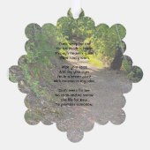 記念写真祈りの言葉歩道トレイル森林樹 オーナメントカード (裏面)