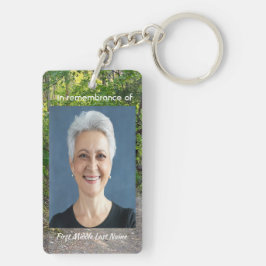 記念写真祈りの言葉歩道トレイル森林樹 キーホルダー