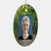 記念写真祈りの言葉歩道トレイル森林樹 セラミックオーナメント (右)