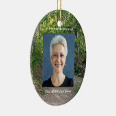 記念写真祈りの言葉歩道トレイル森林樹 セラミックオーナメント (右)