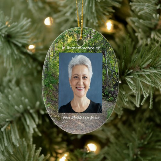 記念写真祈りの言葉歩道トレイル森林樹 セラミックオーナメント (ツリー)