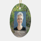 記念写真祈りの言葉歩道トレイル森林樹 セラミックオーナメント (左)