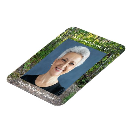 記念写真祈りの言葉歩道トレイル森林樹 マグネット (左側)