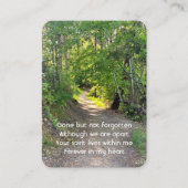 記念写真祈りの言葉歩道トレイル森林樹 名刺 (正面)