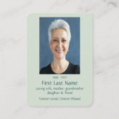 記念写真祈りの言葉水彩ハチドリ 名刺 (裏面)