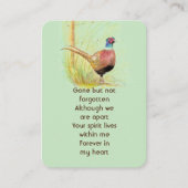 記念写真祈りの言葉水彩雉の鳥画 名刺 (正面)