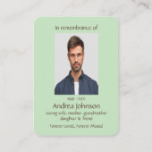 記念写真祈りの言葉水彩雉の鳥画 名刺 (裏面)