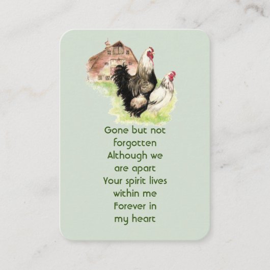 記念写真祈りの言葉水彩養鶏場 名刺 (正面)