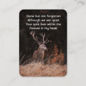 記念写真祈りの言葉水彩鹿の動物 名刺 (正面)