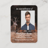 記念写真祈りの言葉水彩鹿の動物 名刺 (裏面)