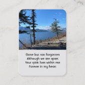 記念写真祈りの言葉湖畔の森の木 名刺 (正面)