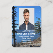 記念写真祈りの言葉湖畔の森の木 名刺 (裏面)