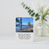 記念写真祈りの言葉湖畔の森の木 名刺 (スタンド正面)