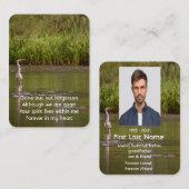 記念写真祈りの言葉湖素晴らしブルーヘロンバード 名刺 (正面/裏面)