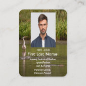 記念写真祈りの言葉湖素晴らしブルーヘロンバード 名刺 (裏面)