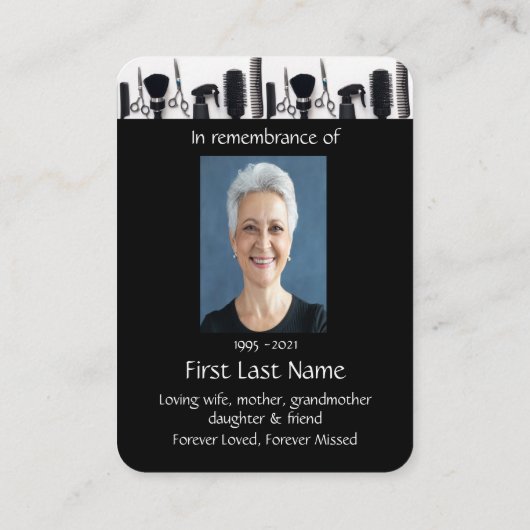 記念写真祈りの言葉理容整髪師 名刺 (裏面)