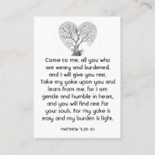 記念写真祈りの言葉生命の木ハート愛 名刺 (正面)