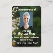 記念写真祈りの言葉白花園 名刺 (裏面)