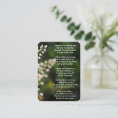 記念写真祈りの言葉白花園 名刺 (スタンド正面)