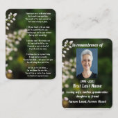 記念写真祈りの言葉白花園 名刺 (正面/裏面)