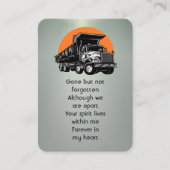 記念写真祈りの言葉砂利ダンプヘビートラック 名刺 (正面)