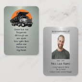 記念写真祈りの言葉砂利ダンプヘビートラック 名刺 (正面/裏面)