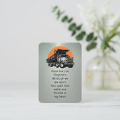 記念写真祈りの言葉砂利ダンプヘビートラック 名刺 (スタンド正面)