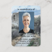 記念写真祈りの言葉砂漠山歩道ウォーク 名刺 (裏面)